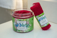 Load image into Gallery viewer, premium exfoliating mesh WOWO body scrubber in a canister and premium exfoliating mesh face WOWO in Orchid Clean